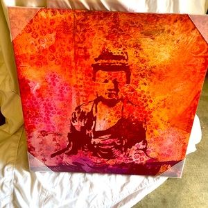Pink Buddha wall decor canvas art